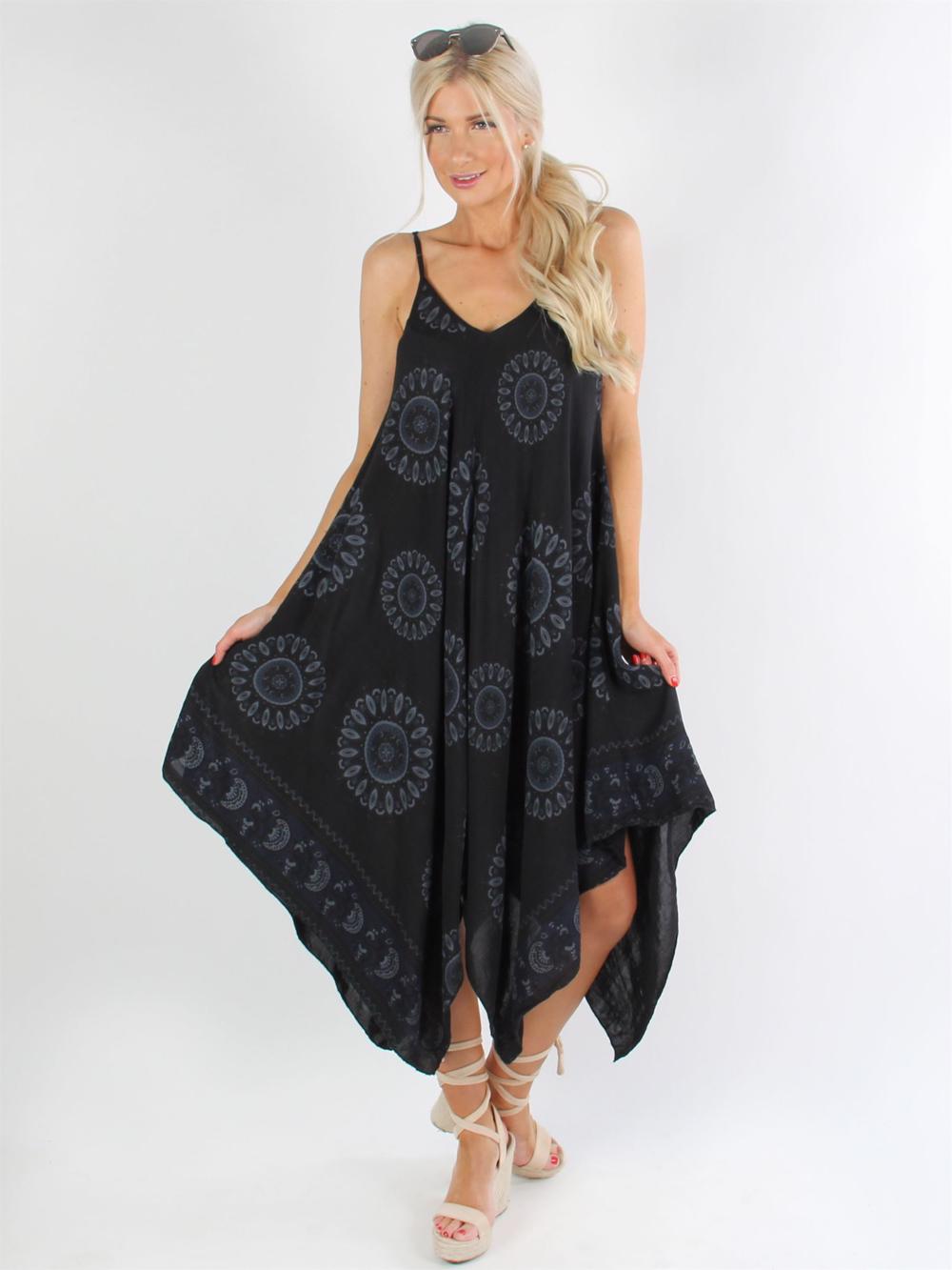 Michigan - Armygrøn stribet stropkjole i løs pasform